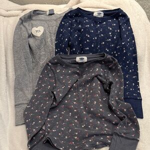 Lot of 3 Old Navy Kids' Long Sleeve Shirts - Gray, Navy, Charcoal